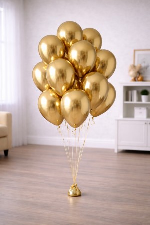 Ballongbukett gull chrome (15 stk)